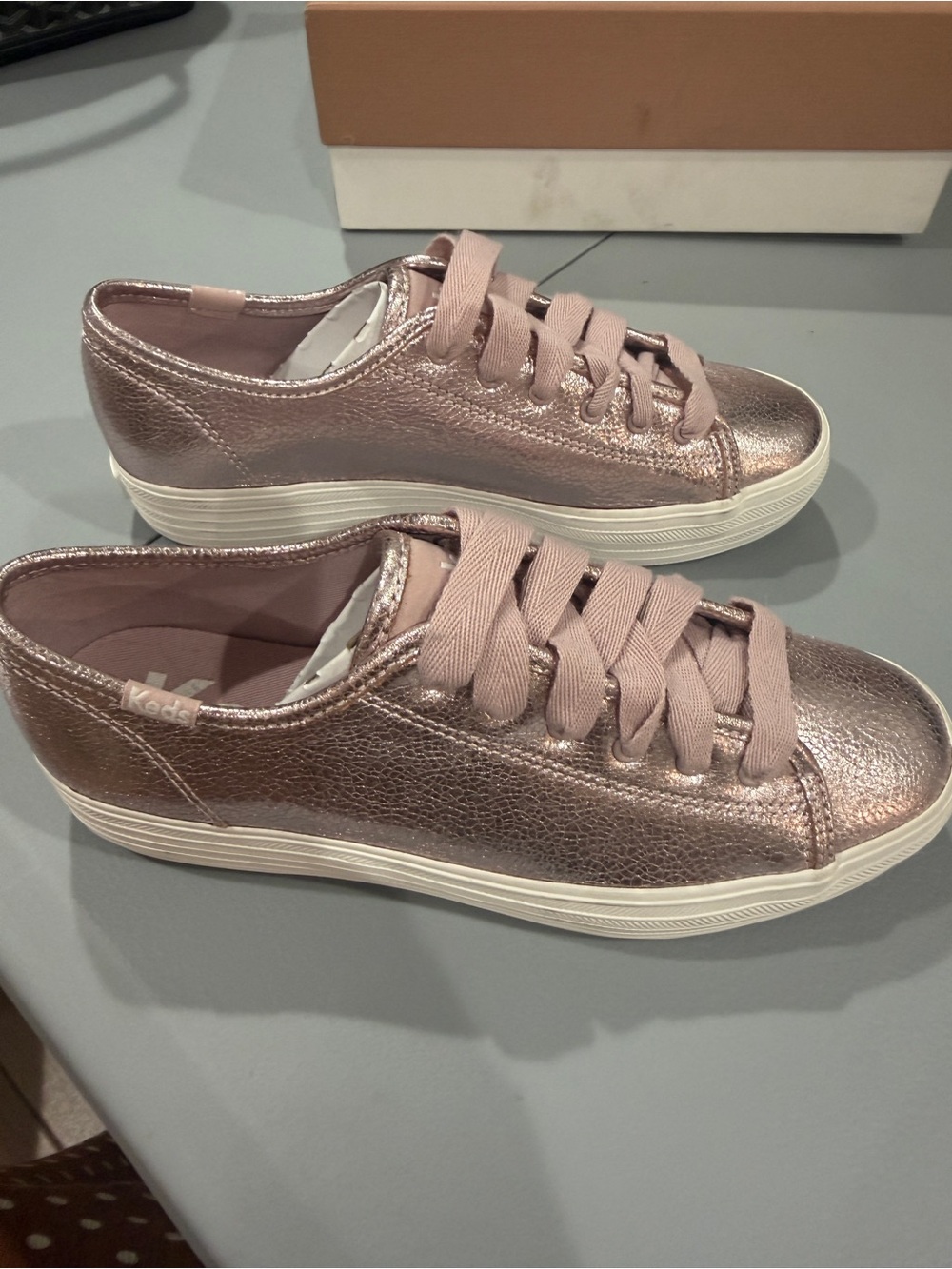 Keds Metallic Rose Gold Low-Top Sneakers